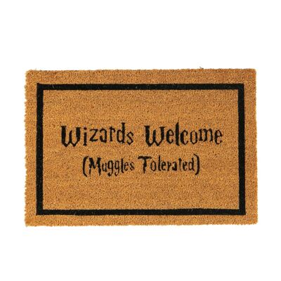 Nicola Spring Paillasson Antidérapant Halloween - 60 x 40 cm - Wizards Welcome