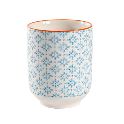 Nicola Spring Hand Printed Porcelain Mug - 280ml - Blue