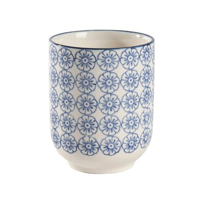 Taza Nicola Spring de Porcelana Estampada a Mano - 280ml - Azul Marino