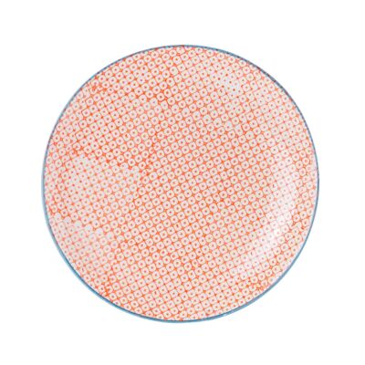 Nicola Spring Patterned Dinner Plate - 255mm - Orange