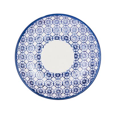 Plato de porcelana estampado Nicola Spring - Flor azul