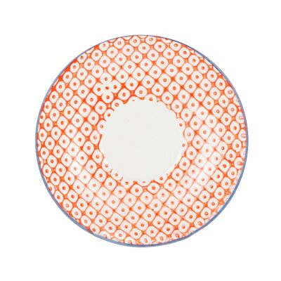 Nicola Spring Patterned Porcelain Saucer - Orange