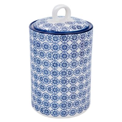 Nicola Spring Tee- und Kaffeedose aus Porzellan – Blaue Blume