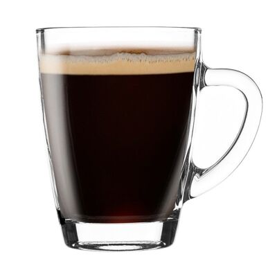 Rink Drink Glas-Kaffeetasse mit Henkel – 300 ml – transparent