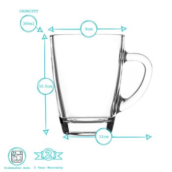 Tasse à Café en Verre avec Anse Rink Drink - 300 ml - Transparent 3