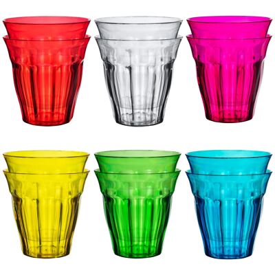 Rink Drink Regenbogen-Trinkbecher aus Kunststoff, 12 Stück