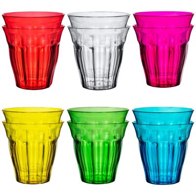 Rink Drink Verres à Boire Arc-en-Ciel en Plastique - Paquet de 12