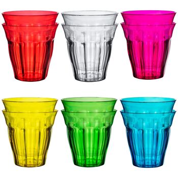 Rink Drink Verres à Boire Arc-en-Ciel en Plastique - Paquet de 12 1