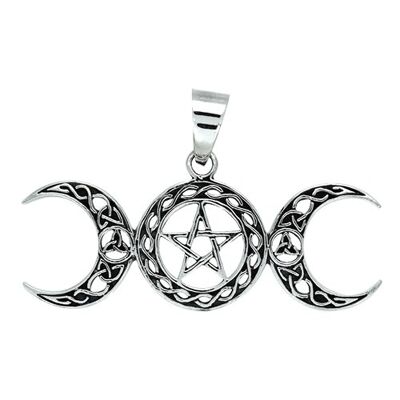 Celtic Triple Moon Pentagram Pendant