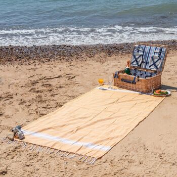 Nicola Spring Serviette de plage en coton turc 170 x 90 cm - Jaune 3