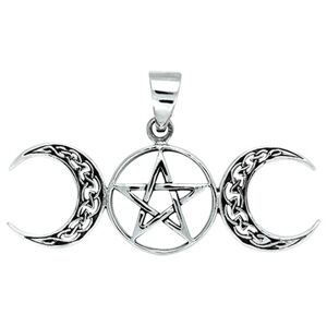 Pendentif Pentagramme Triple Lune Celtique