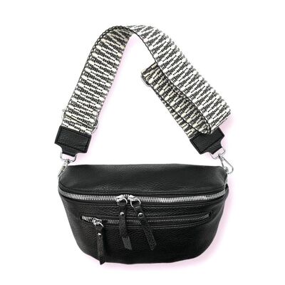 Women's Synthetic Fanny Pack with Zippers and Exterior Pockets