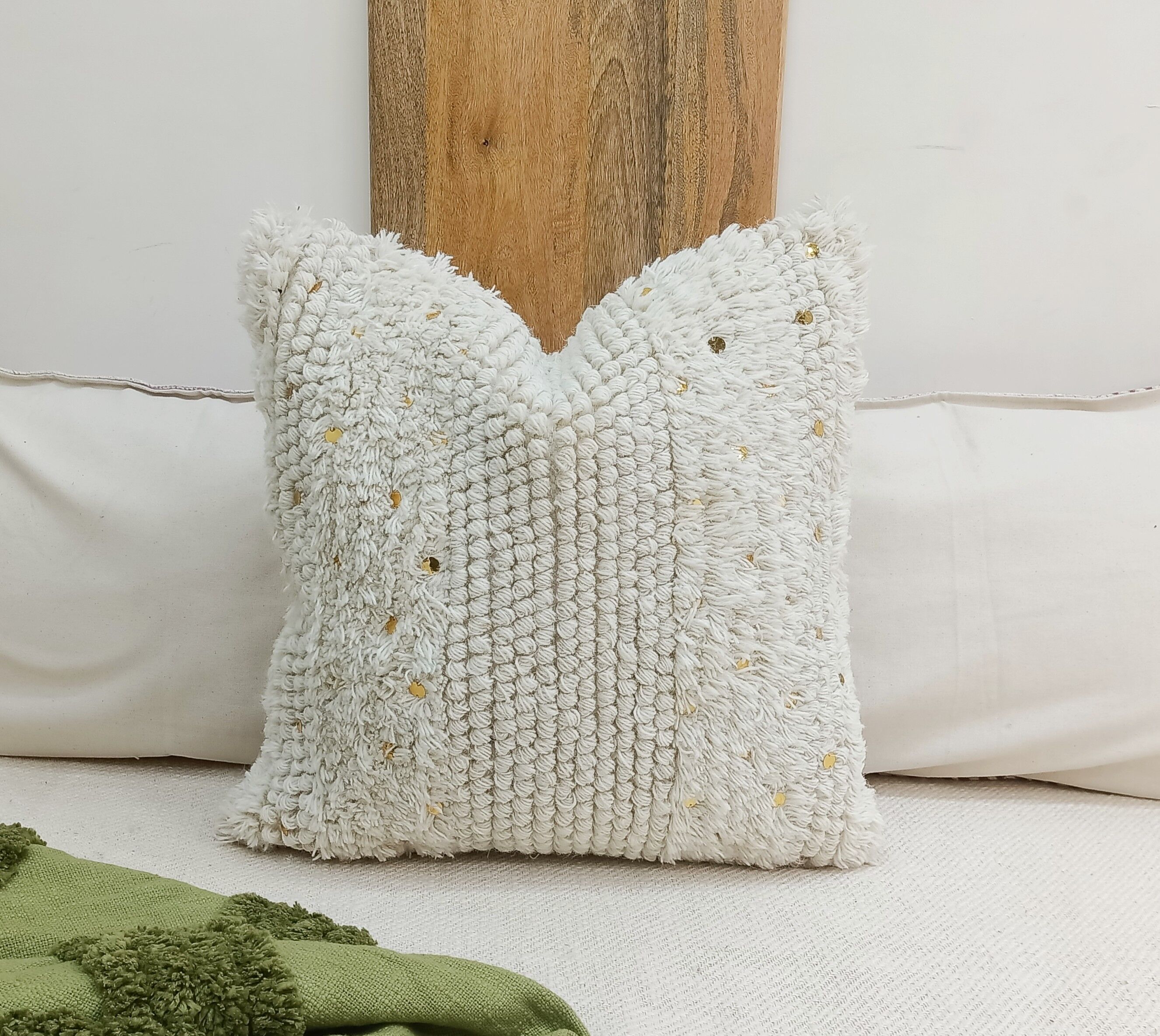 Belle housse de coussin en laine tissée à la main