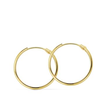 CERCLE LUMINEUX LISSE DEMI-ROND OR JAUNE 18K 20X2 MM 1