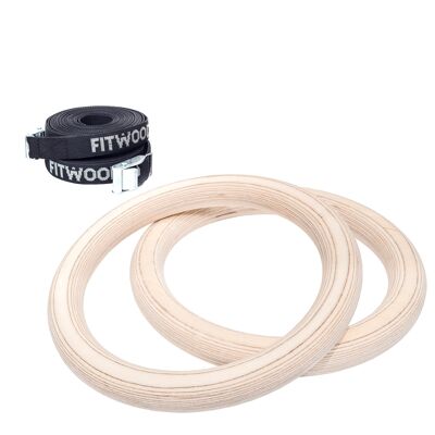 ULPU gym rings  - Wood-Black straps