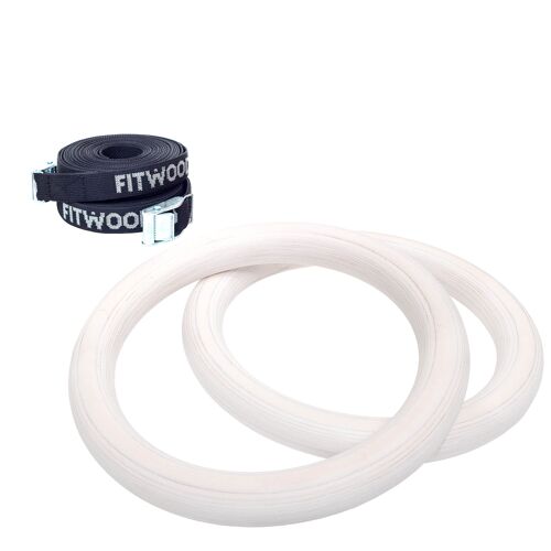 ULPU gym rings - White waxed / Black straps