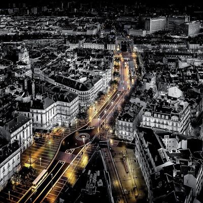 Cartolina DL La città di notte Nantes