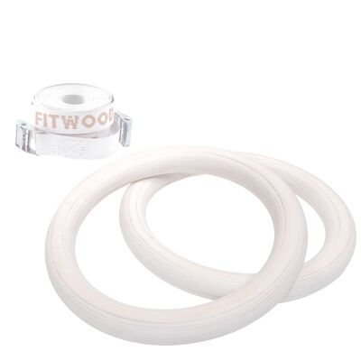 ULPU gym rings - White waxed / White straps
