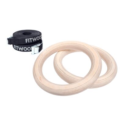 ULPU MINI gym rings - Wood / Black straps