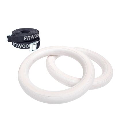 ULPU MINI gym rings - White waxed / Black straps