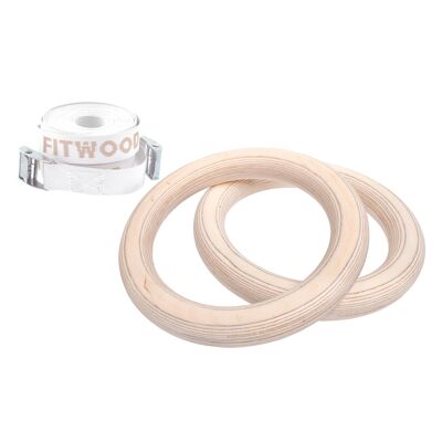 ULPU MINI gym rings - Wood-White straps