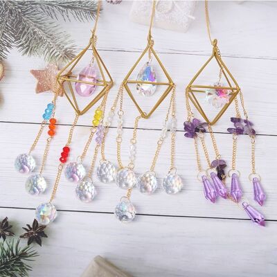 Venta al por mayor de piedras preciosas naturales colgantes Wind Chime Sun Catcher