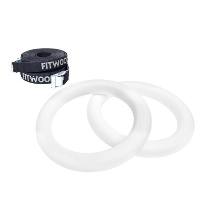 Anneaux de gym ULPU MINI - Blanc / Sangles noires