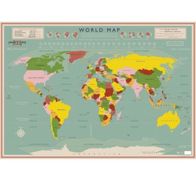 Feuilles de papier cadeau - Carte du monde
