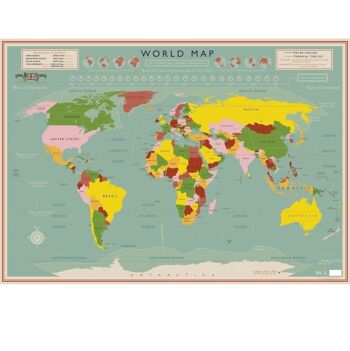 Feuilles de papier cadeau - Carte du monde 1