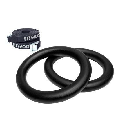 ULPU MINI gym rings - Black/ Black straps