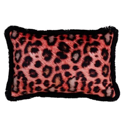 COJÍN LEOPARDO NARANJA TERCIOPELO TS607120