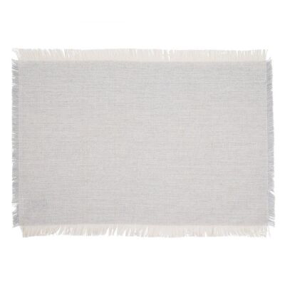 BEIGE-GRAY FRINGED TABLECLOTH TS601170