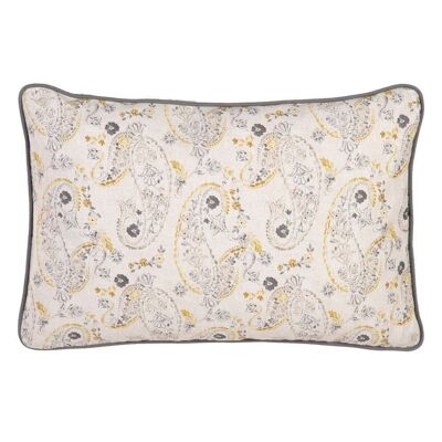 DECORATED COTTON AMOEBA MUSTARD CUSHION TS604985