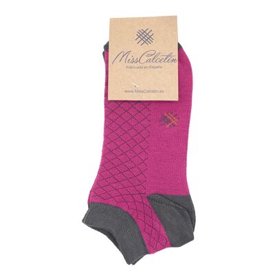 MissLabrado Lacca-Anthracite Rhombus Ankle Sock