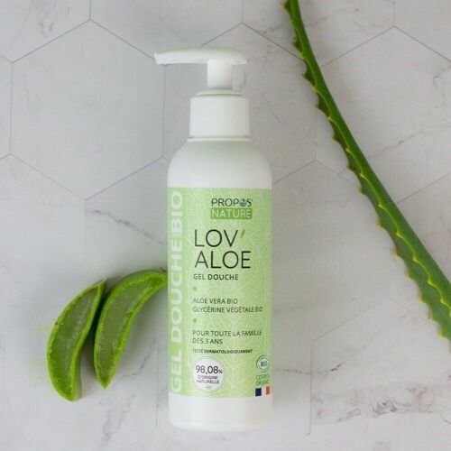 Gel Douche Lov'Aloe Bio - Aloé Vera - Sans savon - 98% d'ingrédients naturels - 200ml