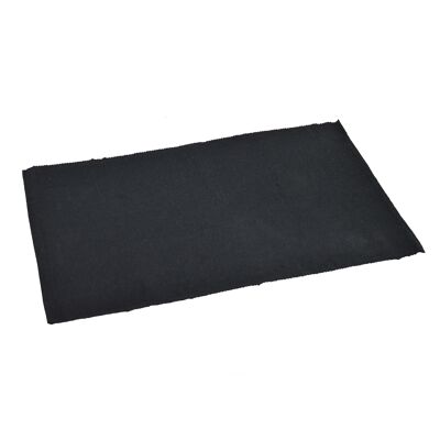 Nicola Spring Ribbed Cotton Dining Table Placemat - Black