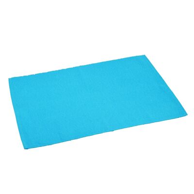 Mantel individual para mesa de comedor de algodón acanalado Nicola Spring - Azul