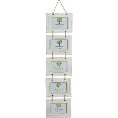 Nicola Spring Quintuple Picture Wooden Hanging Picture Frame - 6x4 - White