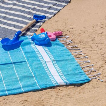 Nicola Spring Serviette de plage en coton turc 100 x 60 cm - Bleu 3