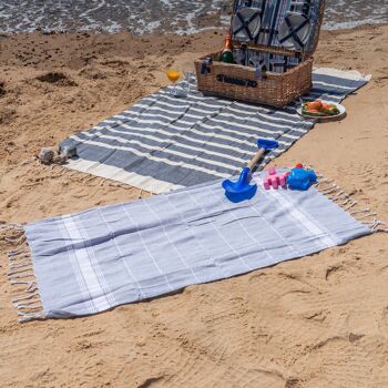 Nicola Spring Serviette de plage en coton turc 100 x 60 cm - Gris 2