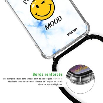Coque cordon iPhone 12/12 Pro avec cordon noir - Positive mood 4