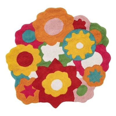 CHILDREN'S COTTON FLOWER RUG TS608539