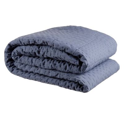 COUVRE-LIT TEXTILE/MAISON EN MICROFIBRE BLEU TS601853