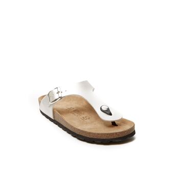 Sandale tong BLANCA en éco-cuir blanc pour femme. Code fournisseur MD2127 2