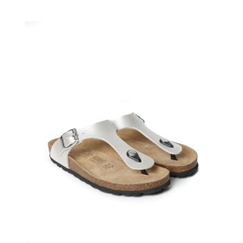 Sandale tong BLANCA en éco-cuir blanc pour femme. Code fournisseur MD2127 3