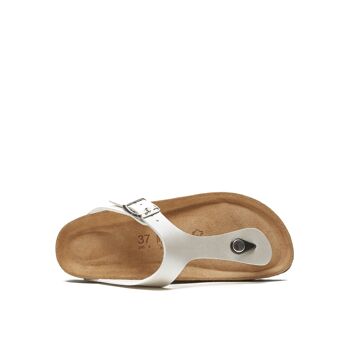 Sandale tong BLANCA en éco-cuir blanc pour femme. Code fournisseur MD2127 5