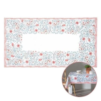 TISCHDECKE AUS HARZ MIT BLAUEN BLUMEN TS606695