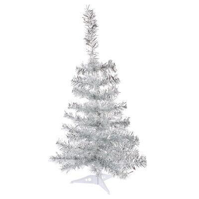Harbour Housewares 2ft Artificial Pine Christmas Tree With Stand - Silver