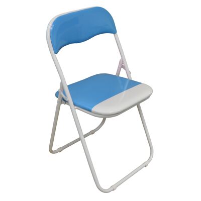 Harbour Housewares Chaise de bureau rembourrée, pliante, bleu bébé/blanc