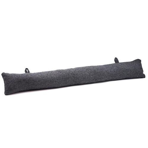 Nicola Spring Fabric Draught Excluder - Grey Herringbone with Hanging Hooks